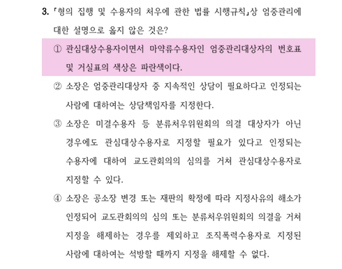 2026년 국가직 교정학 3번 문항